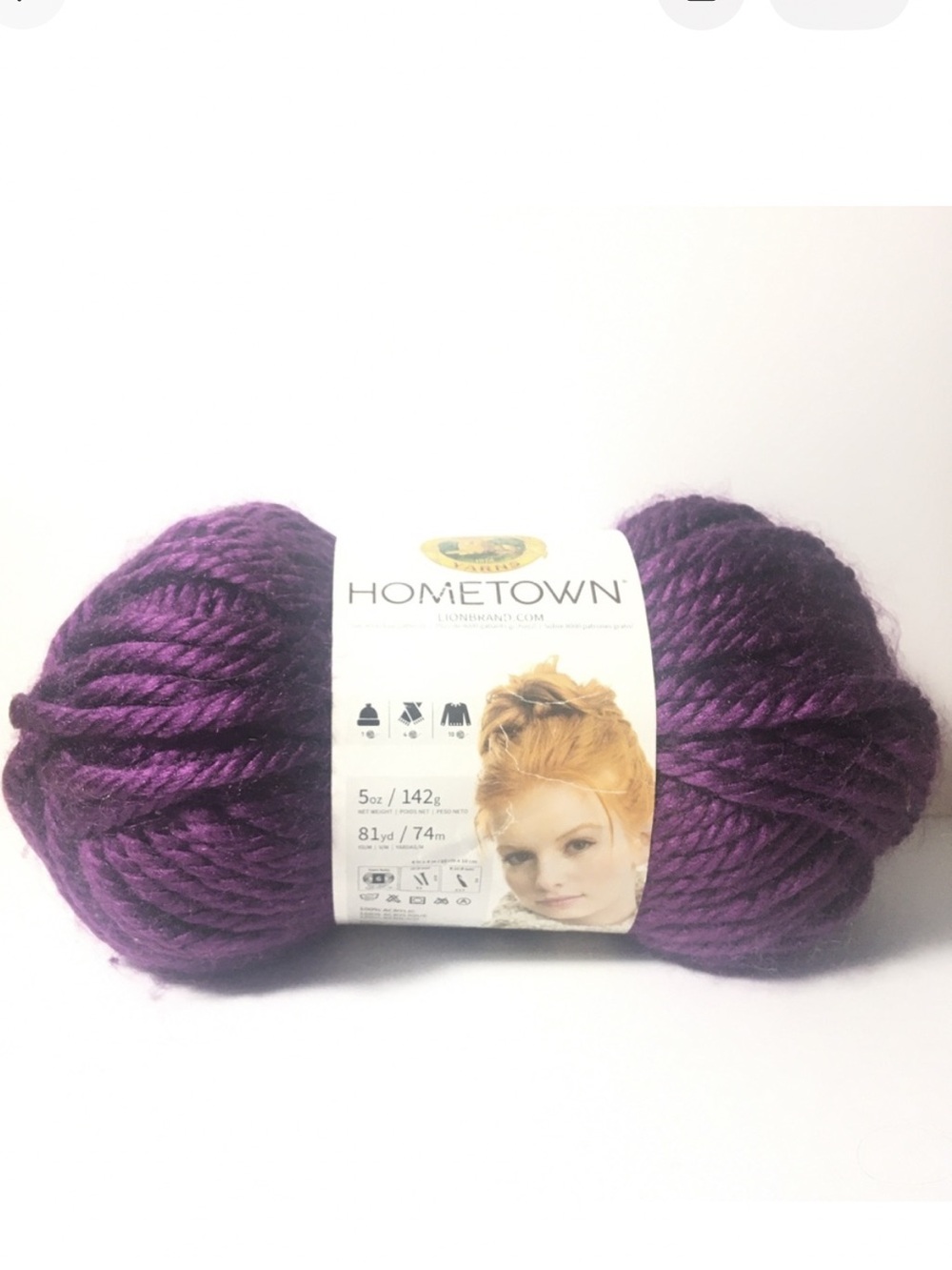 Lion Brand Hometown USA Yarn 148 Portland Wine Super Bulky 6 New 81 yd